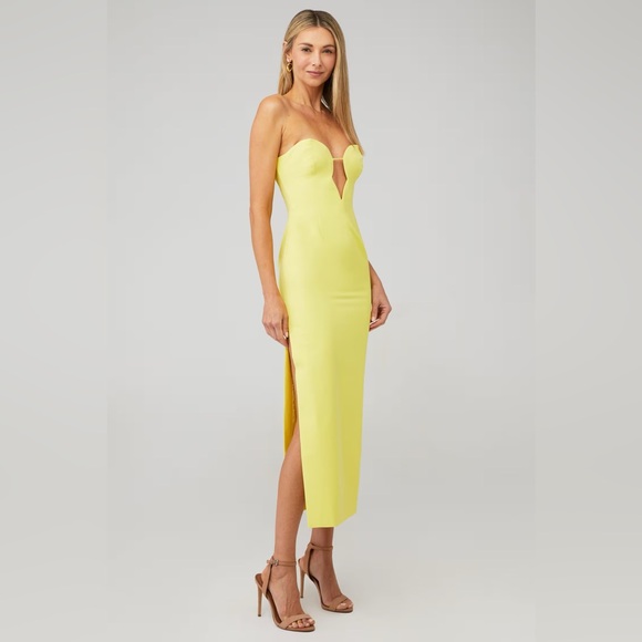 Bardot Strapless Yellow Dress - Picture 2 of 9